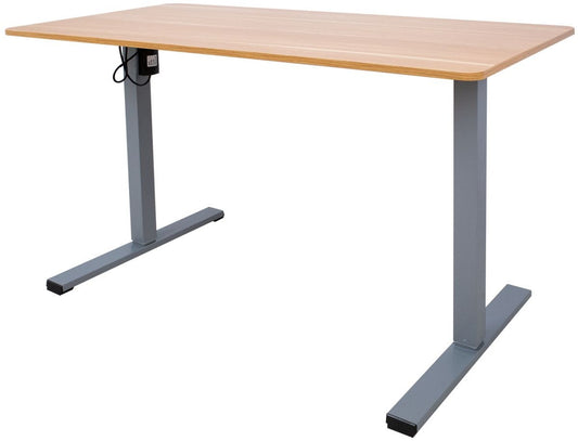 Height Adjustable Desk Verona | size: Length: 60cm, Width: 120cm, Height: 116cm | color: Oak / Gray | image: 0 | variant: 1001503