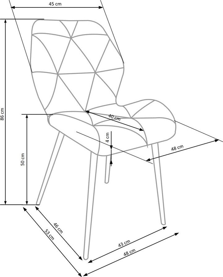 Kitchen Chair Baghdad | size: Width: 48cm, Height: 86cm, Depth: 53cm | color: Gray | image: 8 | variant: 1002405