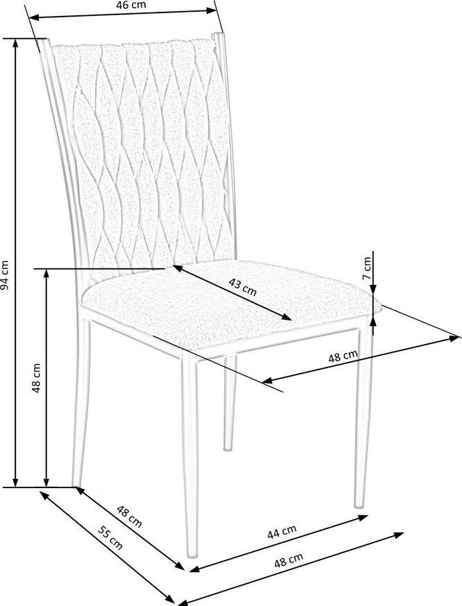 Kitchen Chair Baku | size: Width: 48cm, Height: 94cm, Depth: 55cm | color: Gray | image: 9 | variant: 1002374