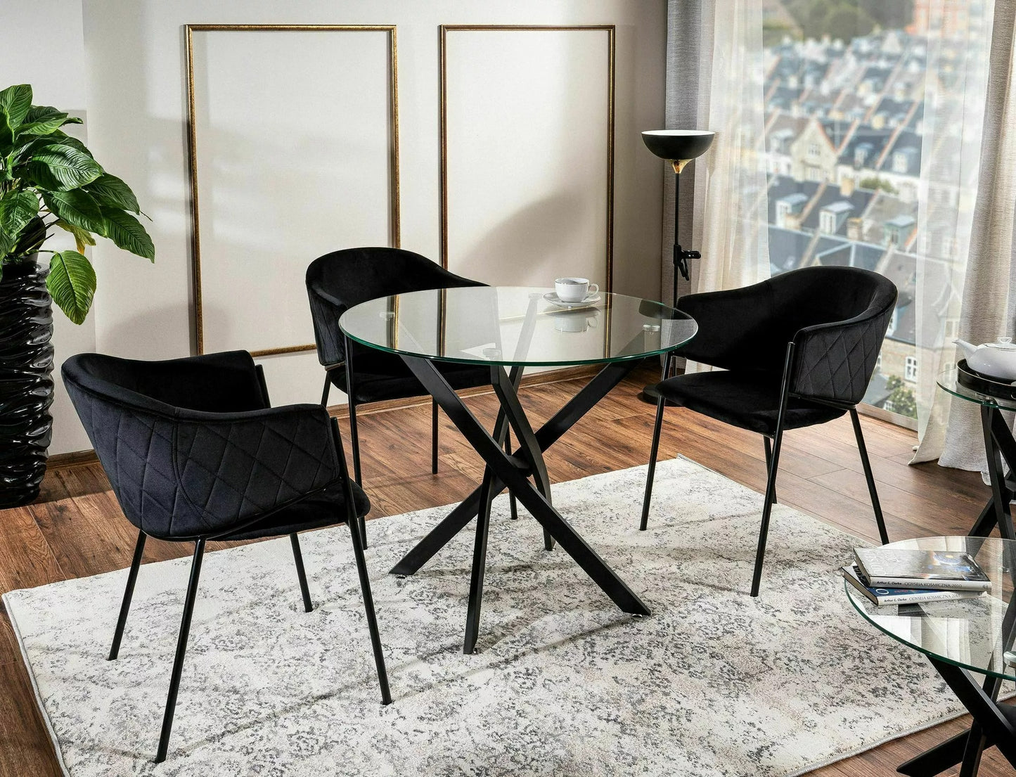 Kitchen Chair Canberra | size: Width: 55cm, Height: 77cm, Depth: 44cm | color: Black | image: 3 | variant: 1003937