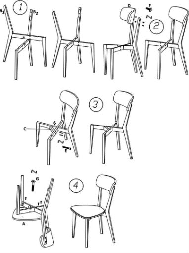 Kitchen Chair East Armagh | size: Width: 45cm, Height: 84cm, Depth: 50cm | color: White | image: 10 | variant: 1006953