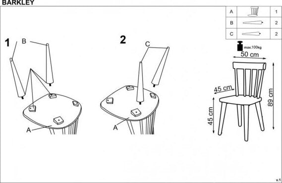 Kitchen Chair East Bexley | size: Width: 50cm, Height: 85cm, Depth: 50cm | color: White | image: 5 | variant: 1006956