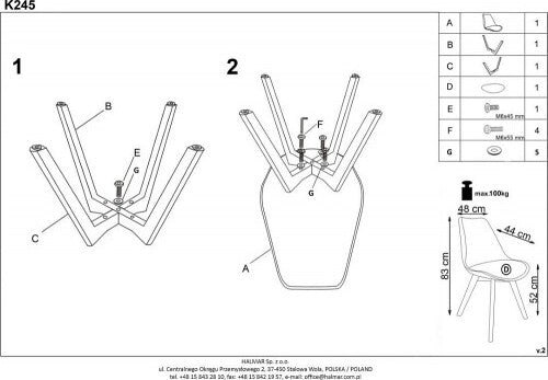 Kitchen Chair East Dudley | size: Width: 48cm, Height: 83cm, Depth: 44cm | color: White | image: 5 | variant: 1006969