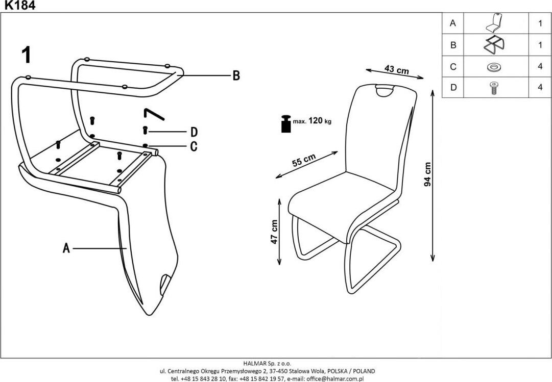 Kitchen Chair East Gateshead | size: Width: 43cm, Height: 94cm, Depth: 55cm | color: Brown | image: 8 | variant: 1006973