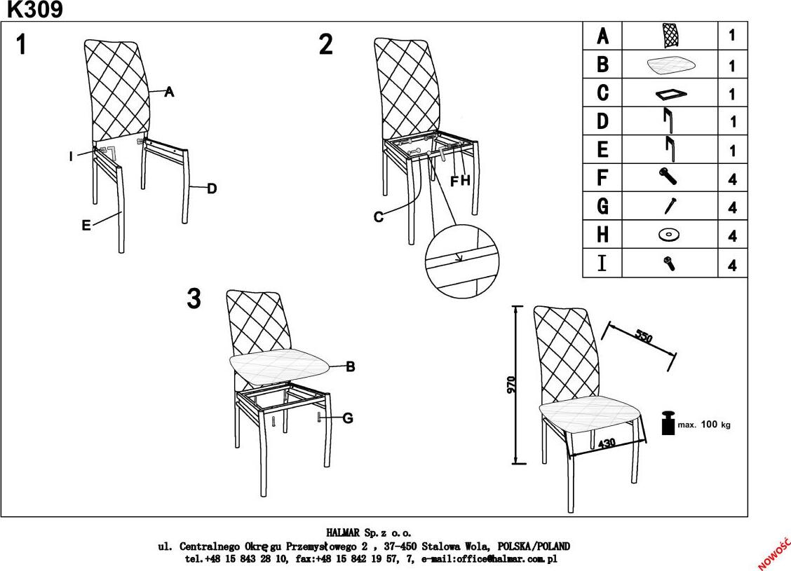 Kitchen Chair K309 | size: Width: 43cm, Height: 97cm, Depth: 57cm | color: Gray | image: 8 | variant: 1003129