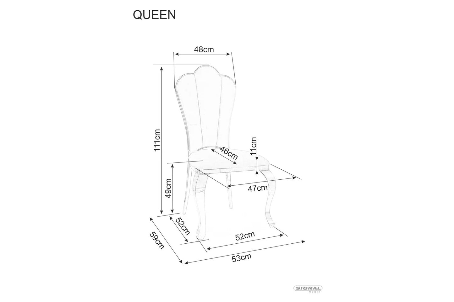 Kitchen Chair Margate | size: Width: 53cm, Height: 111cm, Depth: 46cm | color: Black | image: 2 | variant: 1007935