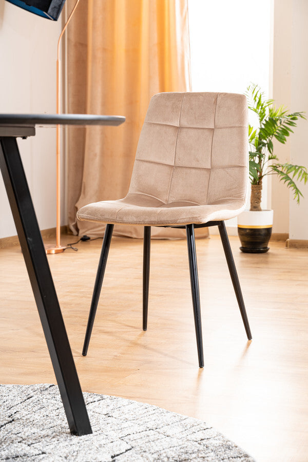 Kitchen Chair Medina | size: Width: 47cm, Height: 87cm, Depth: 41cm | color: Beige | image: 2 | variant: 1003673