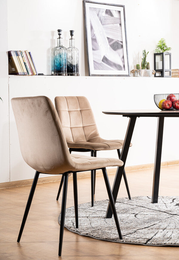 Kitchen Chair Medina | size: Width: 47cm, Height: 87cm, Depth: 41cm | color: Beige | image: 3 | variant: 1003673