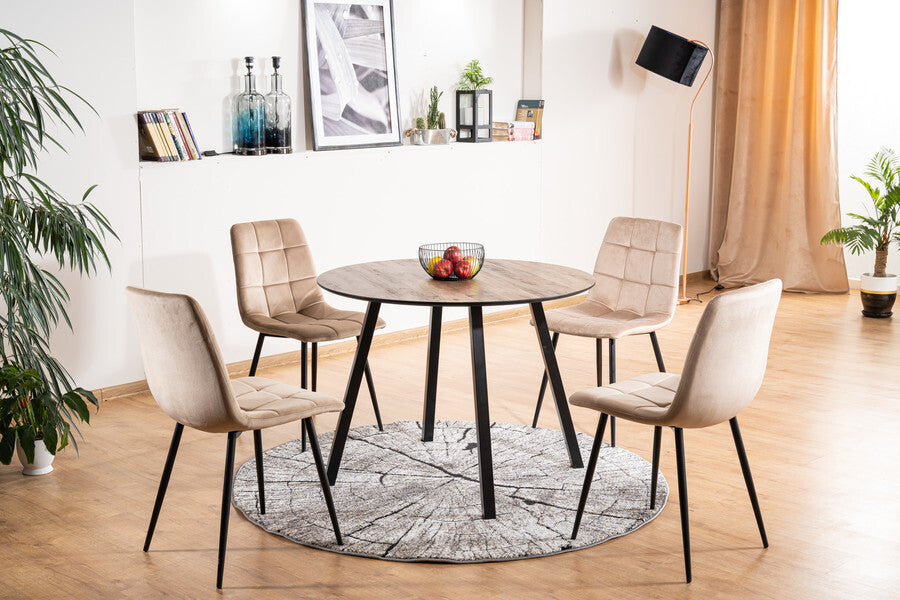 Kitchen Chair Medina | size: Width: 47cm, Height: 87cm, Depth: 41cm | color: Beige | image: 4 | variant: 1003673