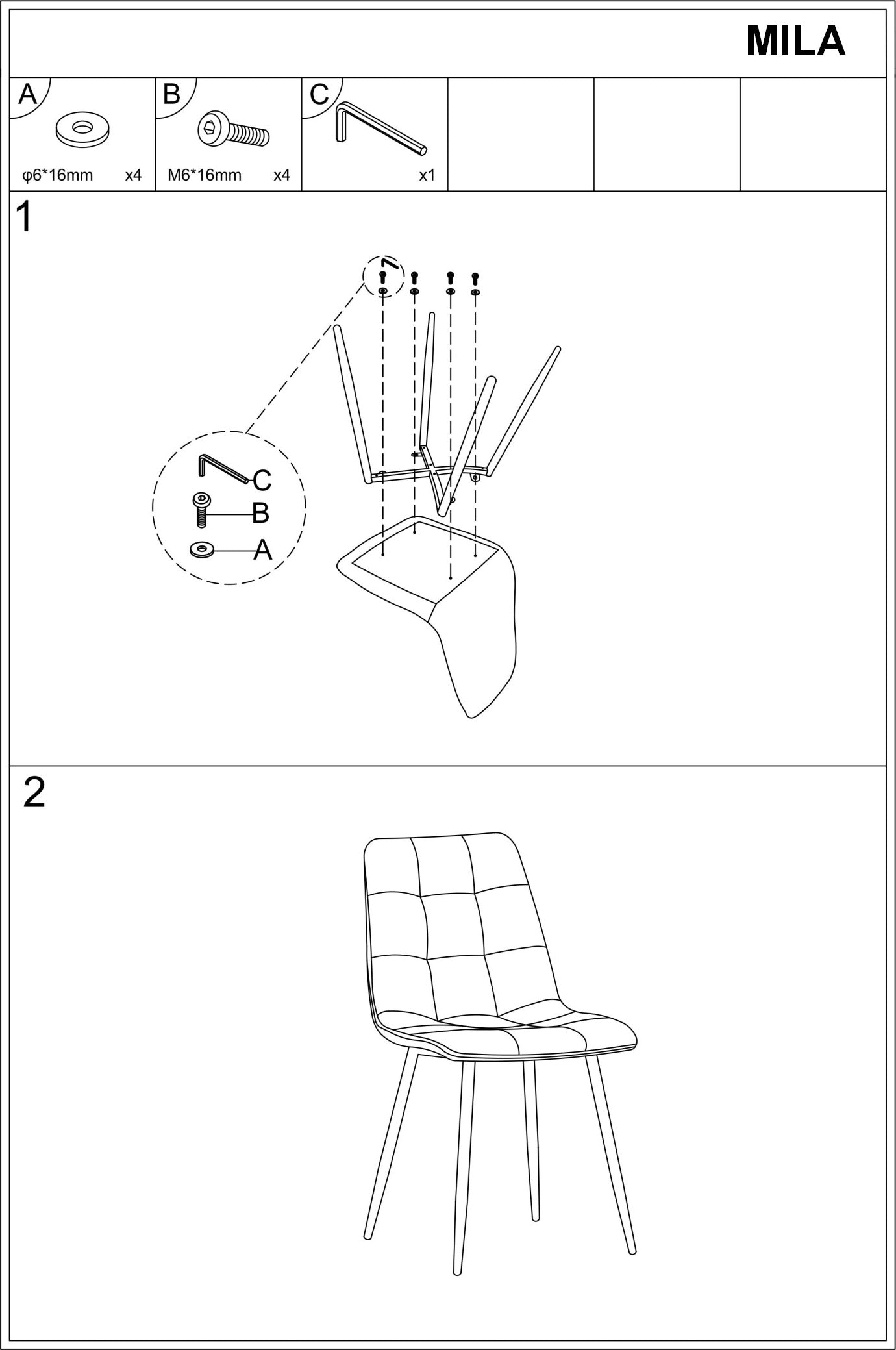 Kitchen Chair Medina | size: Width: 47cm, Height: 87cm, Depth: 41cm | color: Beige | image: 8 | variant: 1003673