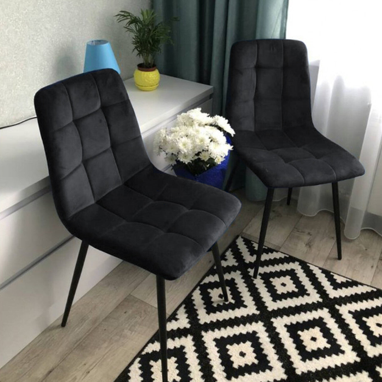 Kitchen Chair Medina | size: Width: 47cm, Height: 87cm, Depth: 41cm | color: Black | image: 2 | variant: 1003681