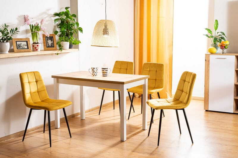 Kitchen Chair Medina | size: Width: 47cm, Height: 87cm, Depth: 41cm | color: Yellow | image: 2 | variant: 1003671