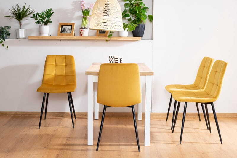 Kitchen Chair Medina | size: Width: 47cm, Height: 87cm, Depth: 41cm | color: Yellow | image: 3 | variant: 1003671