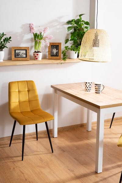 Kitchen Chair Medina | size: Width: 47cm, Height: 87cm, Depth: 41cm | color: Yellow | image: 4 | variant: 1003671