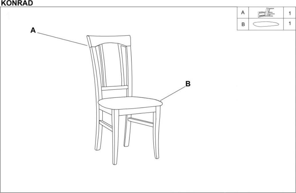 Kitchen Chair Nice | size: Width: 46cm, Height: 96cm, Depth: 57cm | color: White/Grey | image: 8 | variant: 1002553