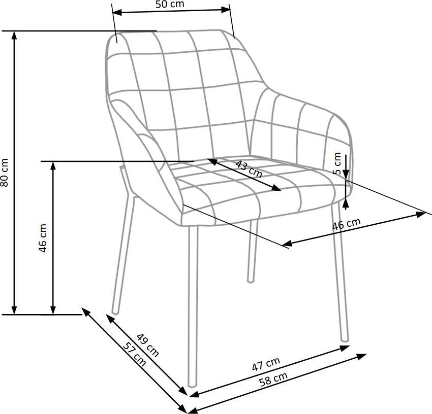 Kitchen Chair Panevezys | size: Width: 58cm, Height: 80cm, Depth: 57cm | color: Blue | image: 3 | variant: 1002230