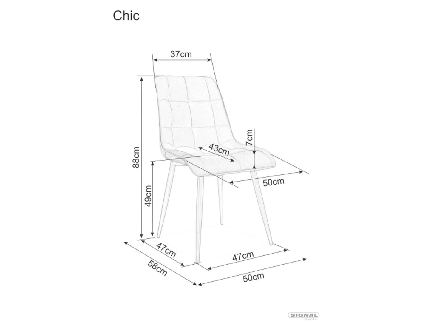 Kitchen Chair Sao Paulo | size: Width: 50cm, Height: 88cm, Depth: 43cm | color: Orange | image: 1 | variant: 1007929