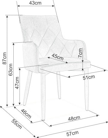 Kitchen Chair Soweto | size: Width: 55cm, Height: 88cm, Depth: 44cm | color: Gray | image: 6 | variant: 1007704