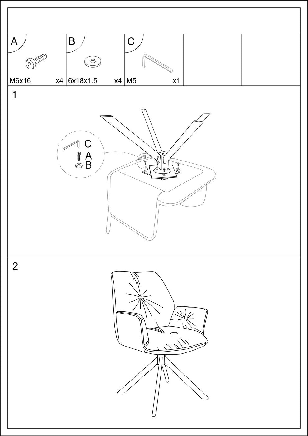 Kitchen Chair Toronto | size: Width: 60cm, Height: 89cm, Depth: 45cm | color: Beige | image: 6 | variant: 1003557