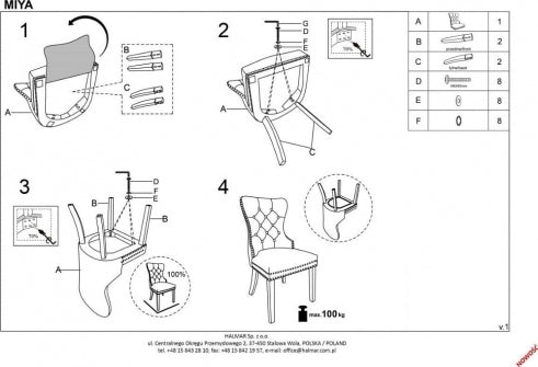 Kitchen Chair Toulouse | size: Width: 54cm, Height: 100cm, Depth: 60cm | color: Gray | image: 10 | variant: 1002561