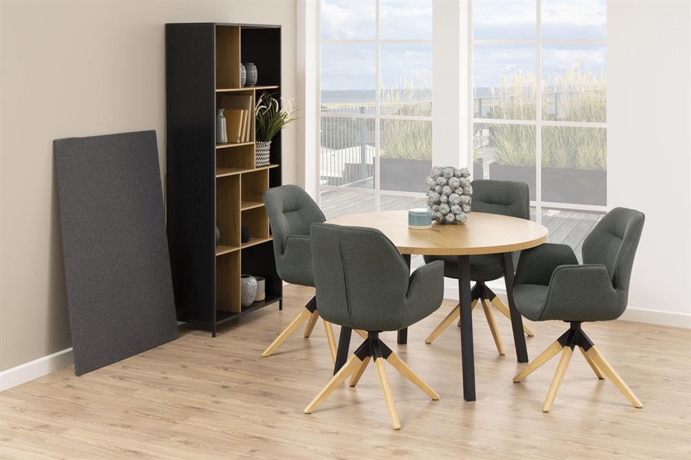 Kitchen Chair Tunbridge | size: Width: 60.5cm, Height: 91cm, Depth: 58.5cm | color: Oak/Grey | image: 10 | variant: 1000771