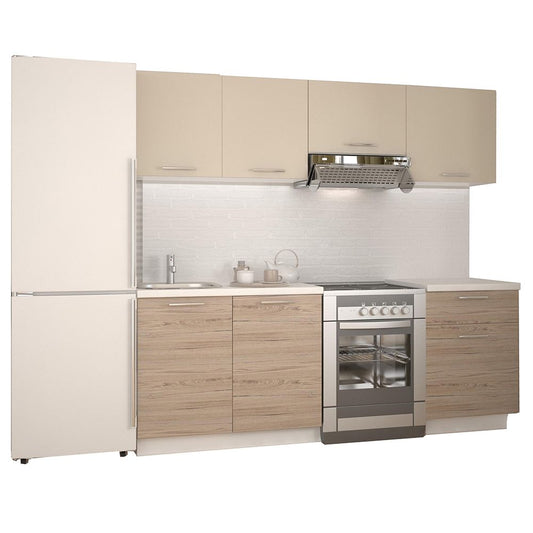Kitchen Equipment Set East Lucca | size: Width: 220cm | color: Beige | image: 0 | variant: 1006618