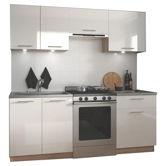 Kitchen Equipment Set East Pistoia | size: Width: 200cm | color: White | image: 0 | variant: 1006619