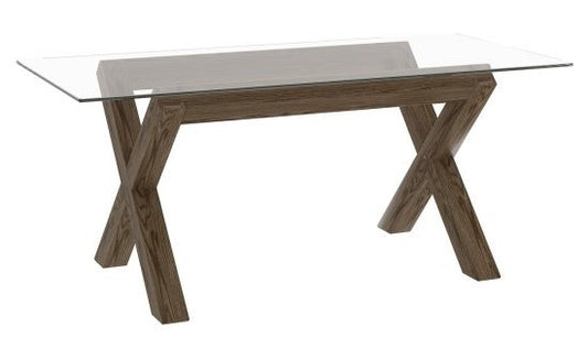 Kitchen Table Bangor | size: Length: 90cm, Width: 180cm, Height: 75cm | color: Clear/Oak | image: 1 | variant: 1005090