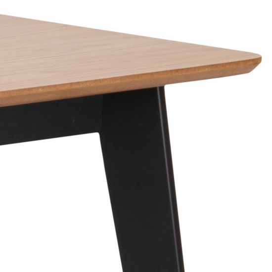 Kitchen Table Broadstairs | size: Length: 80cm, Width: 120cm, Height: 76cm | color: Black/Oak | image: 7 | variant: 1001550