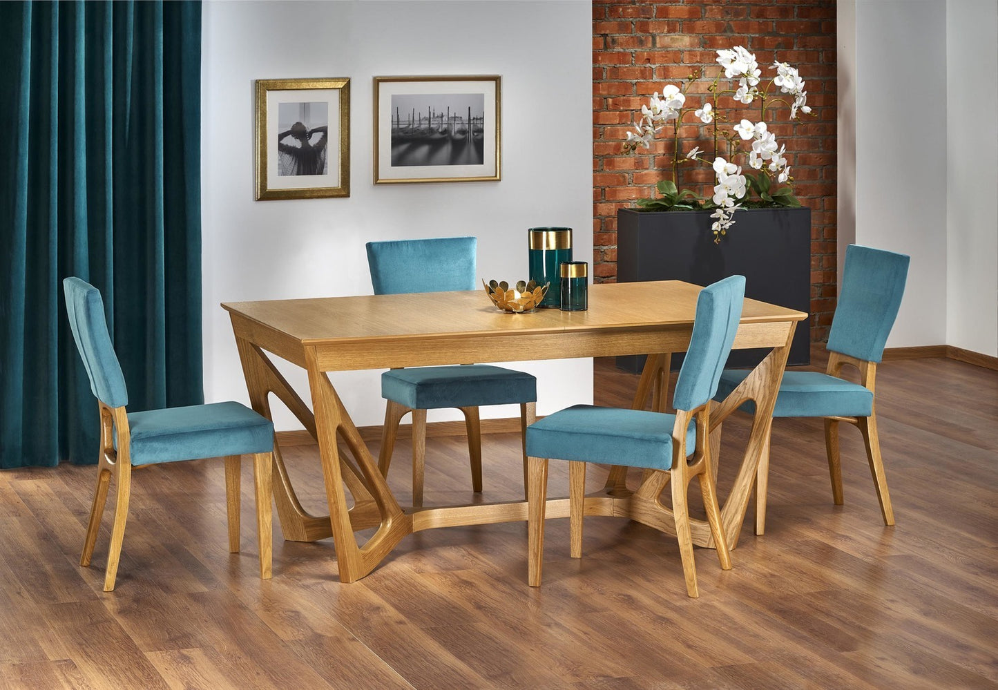 Kitchen Table Calgary | size: Length: 100cm, Width: 240cm, Height: 77cm | color: Oak | image: 8 | variant: 1003188