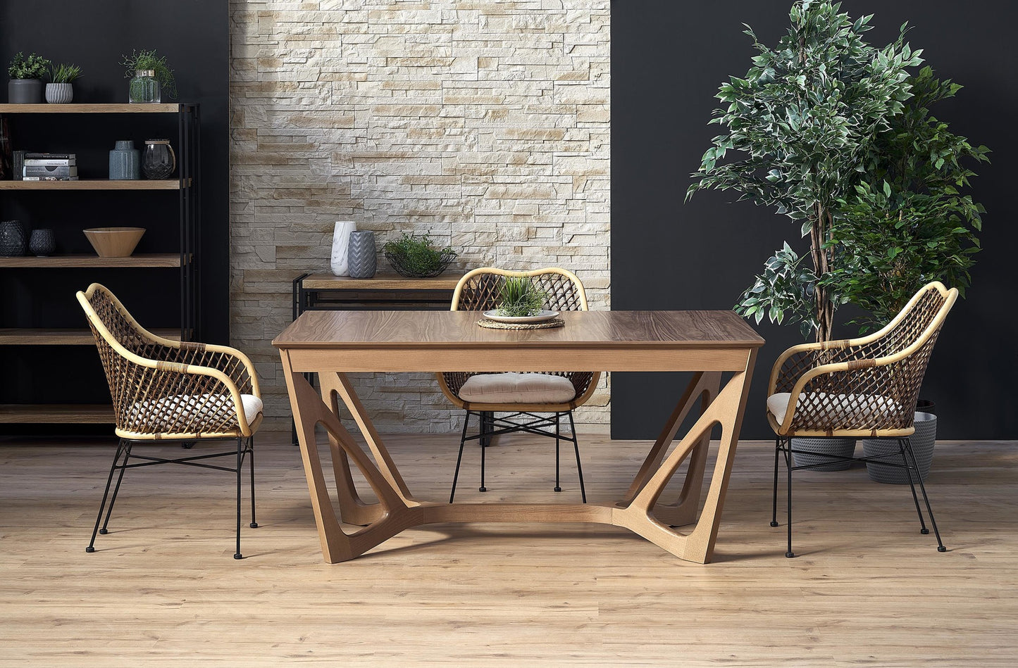 Kitchen Table Calgary | size: Length: 100cm, Width: 240cm, Height: 77cm | color: Walnut | image: 3 | variant: 1003187