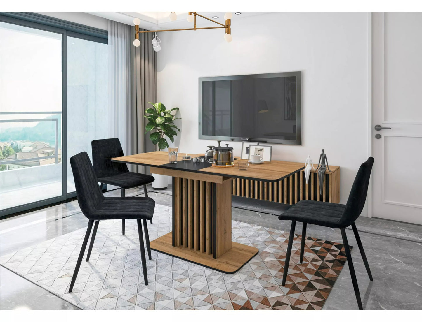 Kitchen Table Charleston | size: Length: 85cm, Width: 180cm, Height: 76cm | color: Oak | image: 5 | variant: 1007973