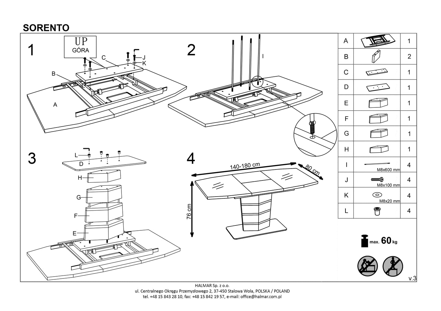 Kitchen Table East Ahmedabad | size: Length: 80cm, Width: 180cm, Height: 76cm | color: champagne | image: 10 | variant: 1006874
