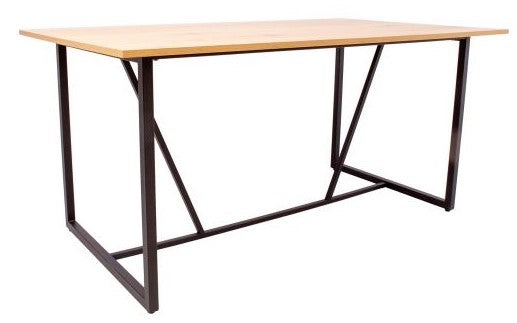Kitchen Table East Falmouth | size: Length: 90cm, Width: 160cm, Height: 75cm | color: Black/Oak | image: 1 | variant: 1005385