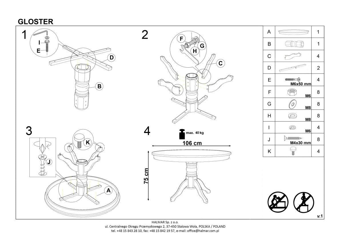 Kitchen Table East Osaka | size: Length: 106cm, Width: 106cm, Height: 75cm, Diameter: 106cm | color: White | image: 9 | variant: 1006799