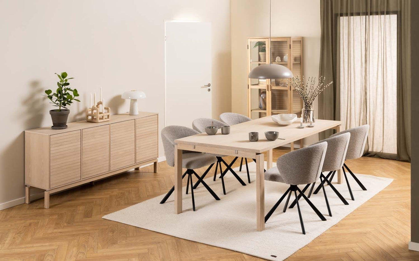 Kitchen Table East Prato | size: Length: 100cm, Width: 200cm, Height: 75cm | color: Beige | image: 3 | variant: 1006492