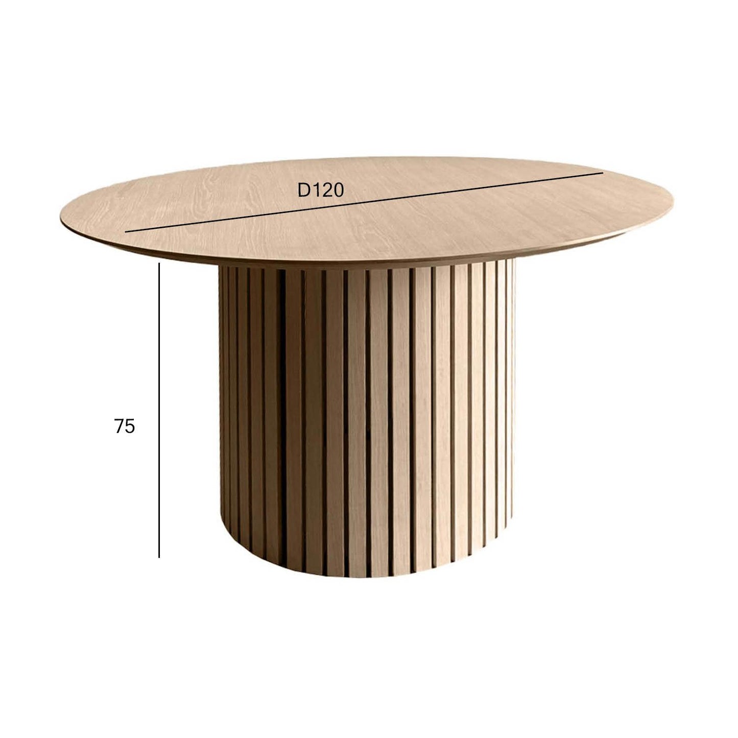 Kitchen Table East Prato | size: Length: 120cm, Width: 120cm, Height: 75cm, Diameter: 120cm | color: Beige | image: 1 | variant: 1006506