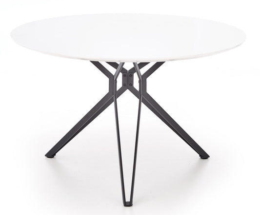 Kitchen Table East Singapore | size: Length: 120cm, Width: 120cm, Height: 76cm, Diameter: 120cm | color: White/Black | image: 1 | variant: 1006823