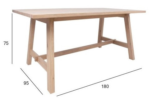Kitchen Table East Swanage | size: Length: 95cm, Width: 180cm, Height: 75cm | color: Oak | image: 3 | variant: 1005386