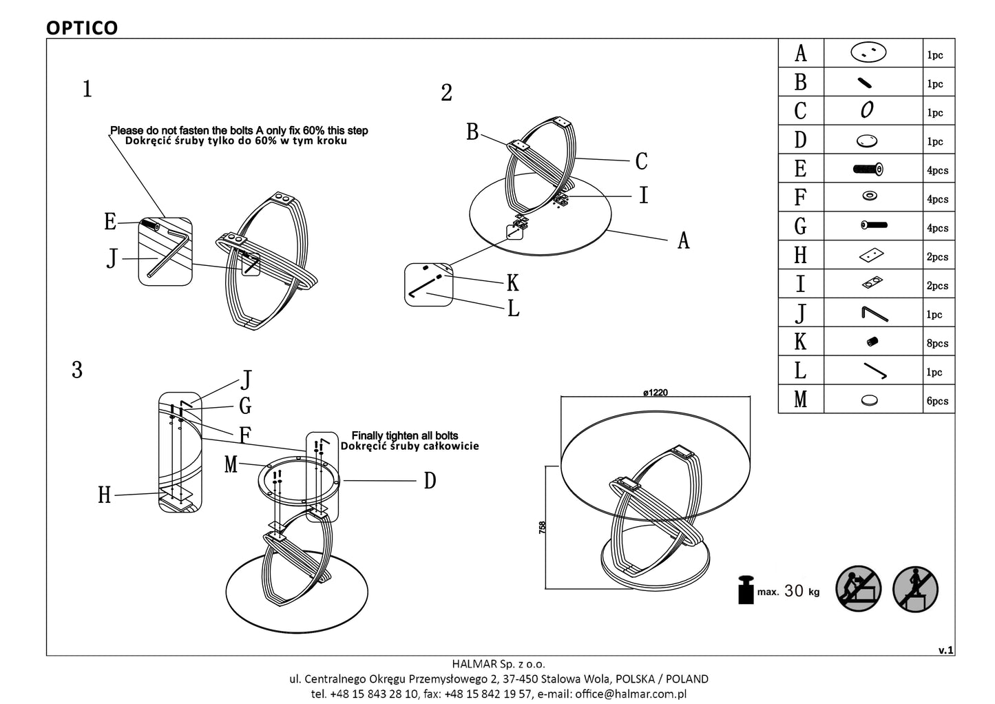 Kitchen Table East Wellington | size: Length: 120cm, Width: 120cm, Height: 77cm, Diameter: 120cm | color: Transparent | image: 10 | variant: 1006835