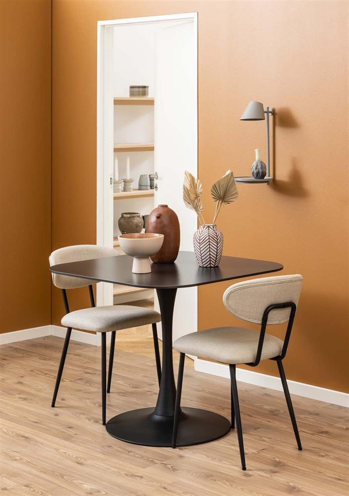 Kitchen Table Malta 1 | size: Length: 90cm, Width: 90cm, Height: 75cm | color: Black | image: 6 | variant: 1016740