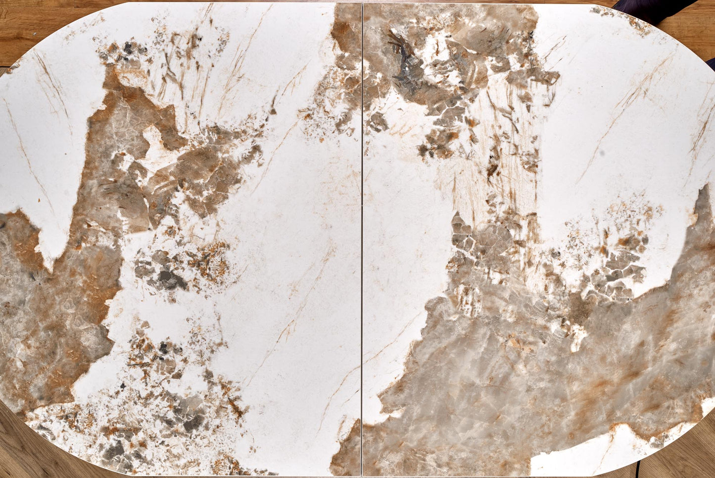 Kitchen Table West Cwmbran | size: Length: 90cm, Width: 200cm, Height: 76cm | color: Beige/Coffee/Marble | image: 9 | variant: 1007411