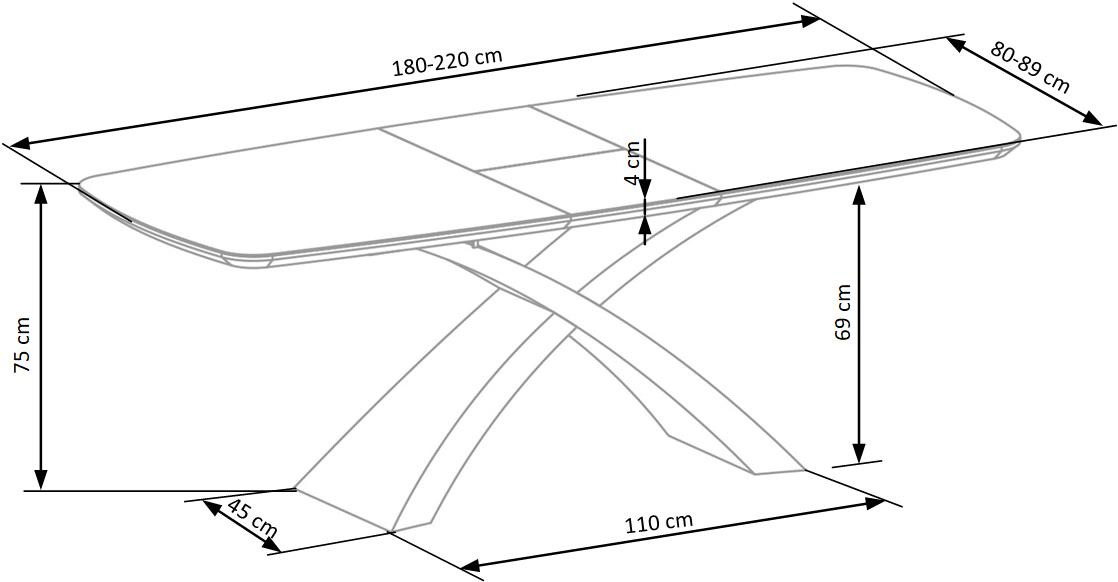 Kitchen Table West Dartford | size: Length: 89cm, Width: 220cm, Height: 75cm | color: Black/Grey | image: 10 | variant: 1007270