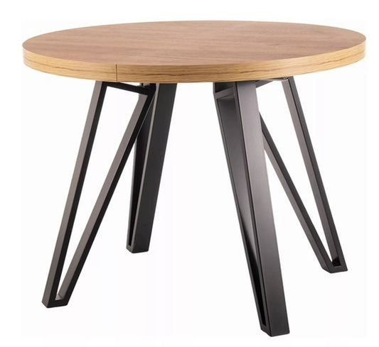 Kitchen Table West Dubai | size: Length: 100cm, Width: 168cm, Height: 76cm, Diameter: 100cm | color: Oak | image: 0 | variant: 1007967