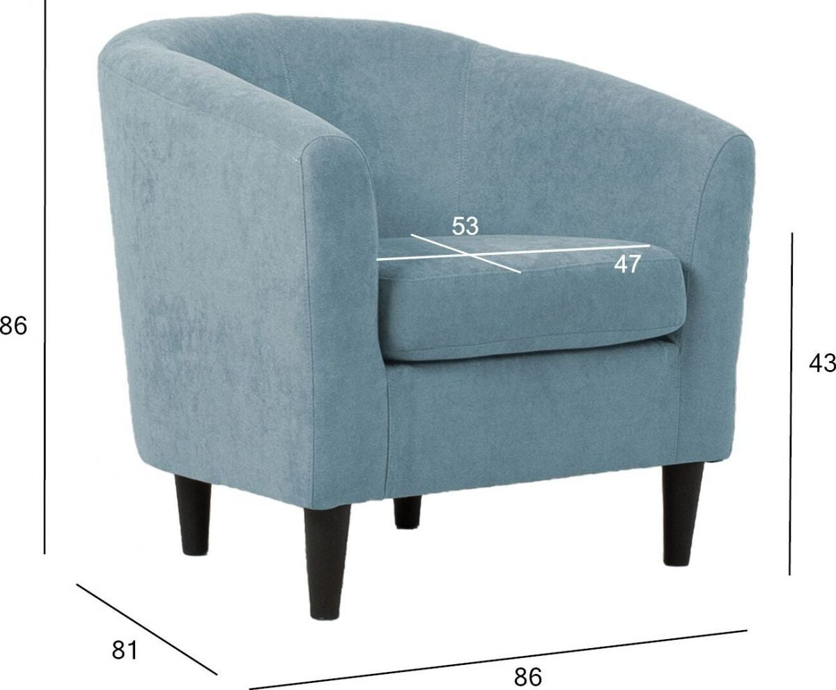 Lounge Chair Abergavenny | size: Width: 76cm, Height: 74cm, Depth: 68.5cm | color: Blue | image: 6 | variant: 1001108