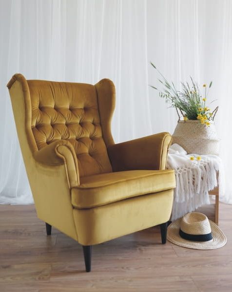 Lounge Chair Derby | size: Width: 68cm, Height: 101cm, Depth: 90cm | color: Yellow | image: 5 | variant: 1004056