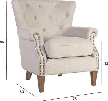 Lounge Chair East Berkhamsted | size: Width: 80cm, Height: 86cm, Depth: 78cm | color: Beige | image: 4 | variant: 1005113