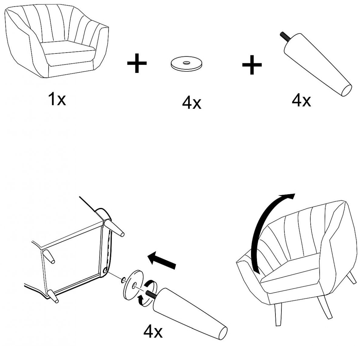 Lounge Chair Elite 1 1 | size: Width: 91cm, Height: 83cm, Depth: 57cm | color: Gray | image: 4 | variant: 1011381