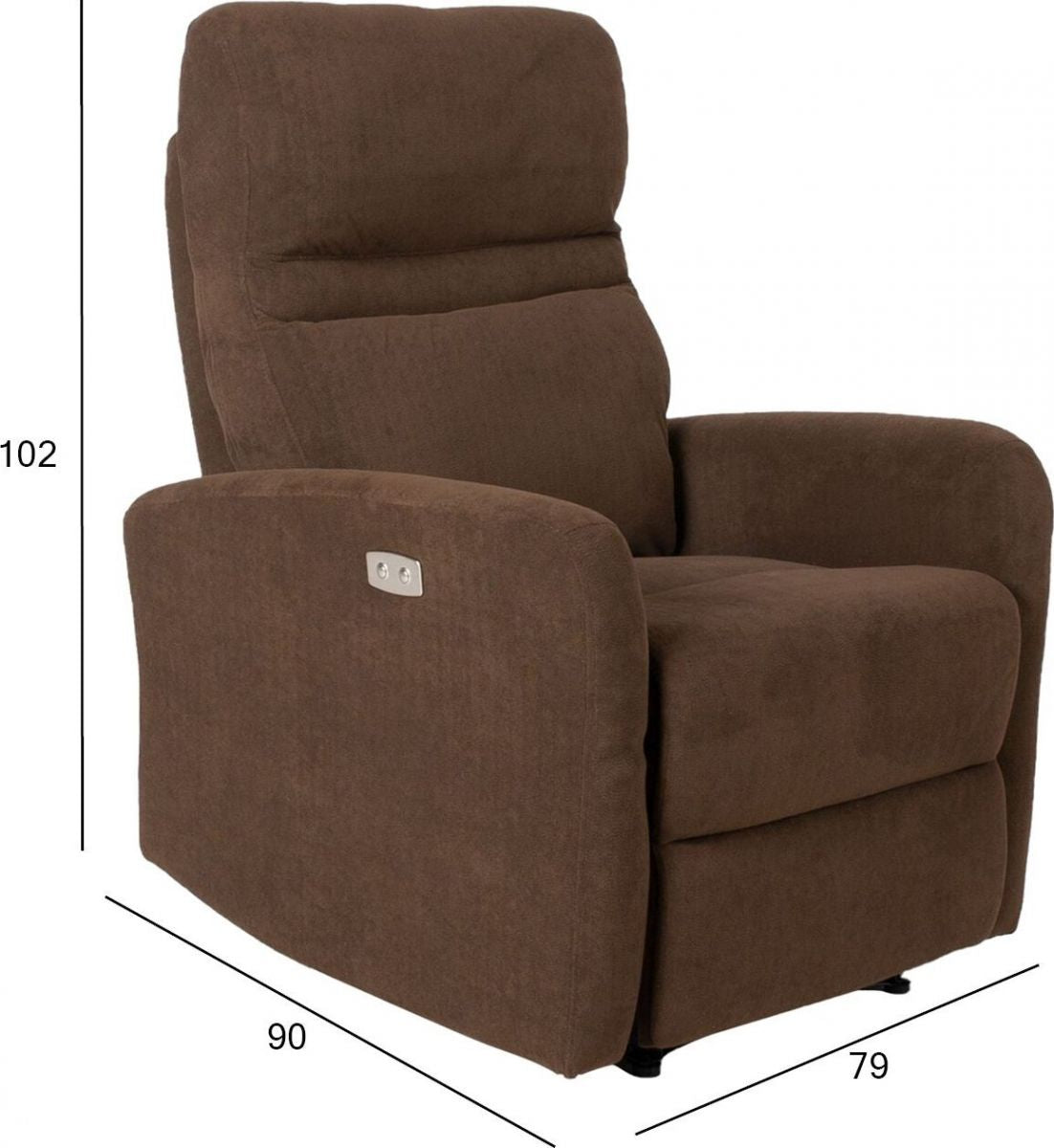 Lounge Chair Henley | size: Width: 79cm, Height: 102cm, Depth: 90cm | color: Brown | image: 9 | variant: 1001084
