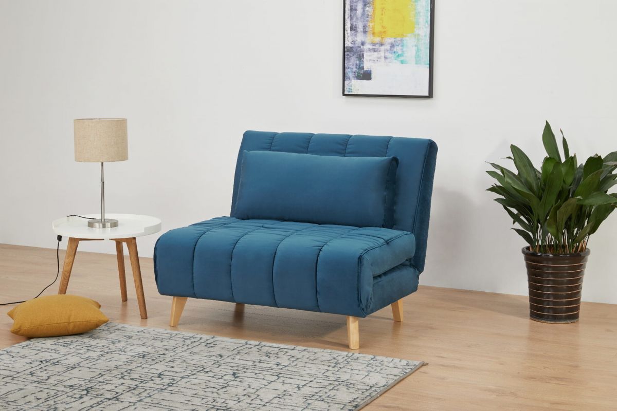 Lounge Chair Kirkcaldy | size: Width: 103cm, Height: 82cm, Depth: 94cm | color: Blue | image: 9 | variant: 1004273